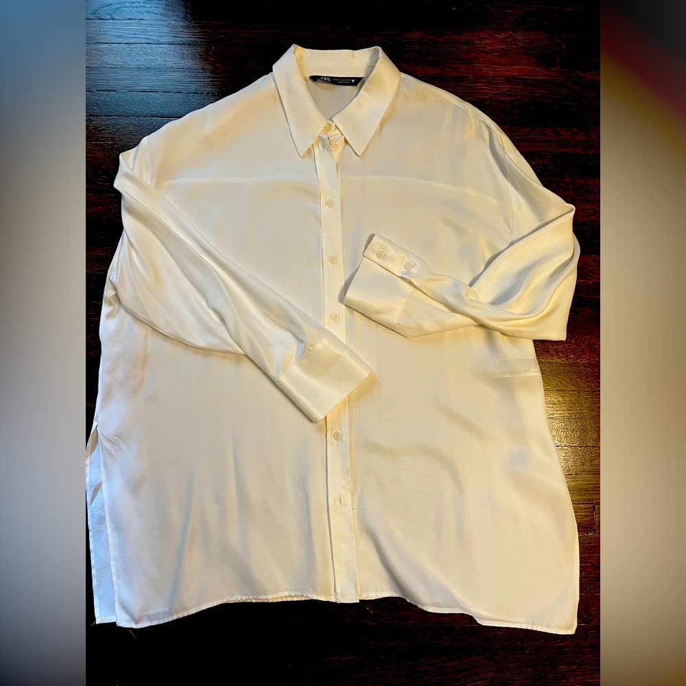 Zara oversized blouse, washable silk